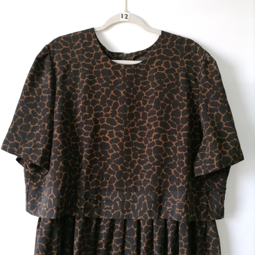 Sag Harbor Womens Brown Crew Neck Animal Print Summer Maxi Dress Size 22W - Picture 2 of 8
